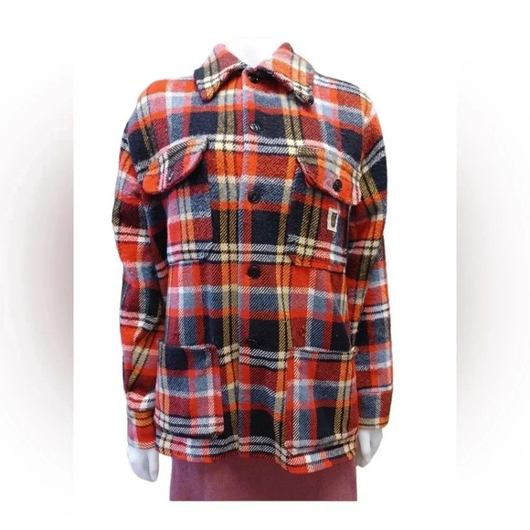 Regent Vintage Plaid Unisex Wool Blend Plaid Coat Shacket Size Medium/Large - Picture 2 of 12